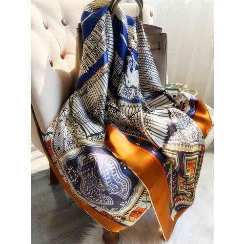 16MM Heavy 100% mulberry silk scarf, women spring autumn all-match mulberry silk square scarf shawl large square scarf 135 140