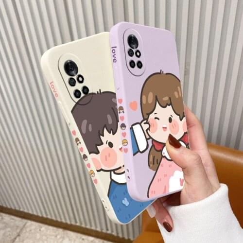 Cute Style Girl Phone Case For Huawei Nova8 8Pro 8SE Nova 7 7Pro 7SE 6 6se 5 5Pro 5Z 5I 5Ipro 5T 4 4E Silicone Cover