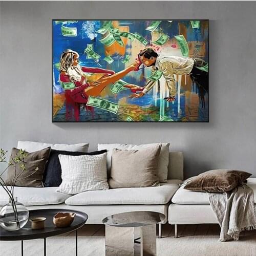 Modern Poster Money Poster The Wolf of Wall Street Movie Canvas Painting Wall Art Picture for Living Room Home Decor (No Frame)