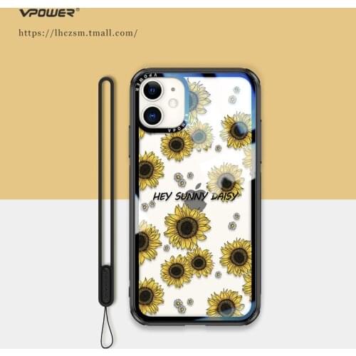 Glass Case For iphone 11 pro max 6.5 5.8 protection transparant clear flower phone cases for iphone 11 pro glass shell cover