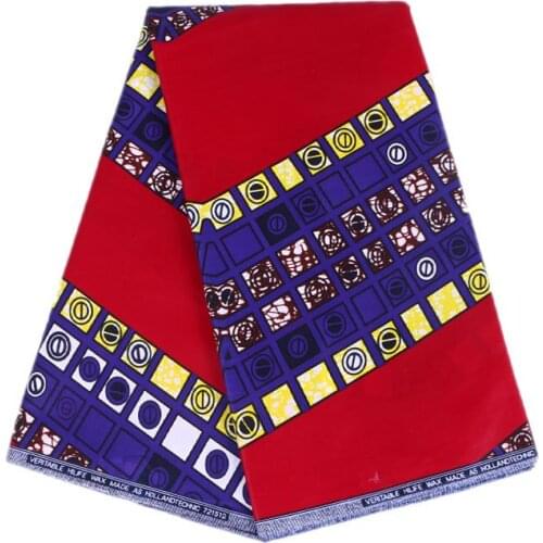 2019 Beautiful Red Pure Cotton Pattern Print African Pagne Veritable Ankara Guaranteed Real Wax Printed Fabric 6 Yards\Lot