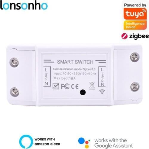 Lonsonho Zigbee Smart Switch Controller Tuya Light Switches Relay 16A Smart Home Remote Control Google Home Alexa Compatible