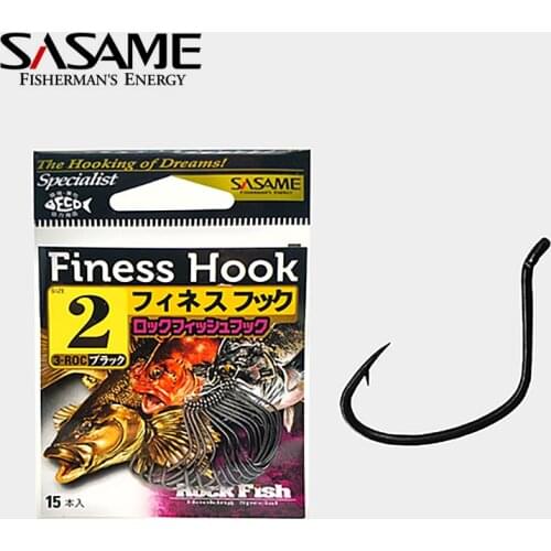 Japan SASAME Lure Hook Fishing Hooks Rock Fish Offset Fishhook For Soft Worm Bass Barbed Carbon Steel Fishing Tackle Finess Hook