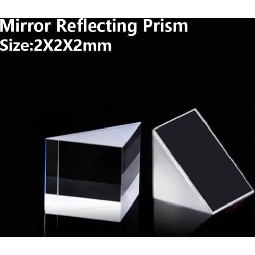 Mirror Reflecting prism Isosceles right angle optical glass visual angle Detection prism Reflecting slope 90° 2x2x2mm