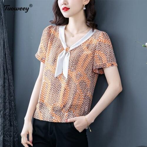 2020 Spring summer Fashion Clothing Blouse Women Ladies Tops Chiffon Blouse Shirts Casual Loose Tops v-neck Button Blusas Mujer
