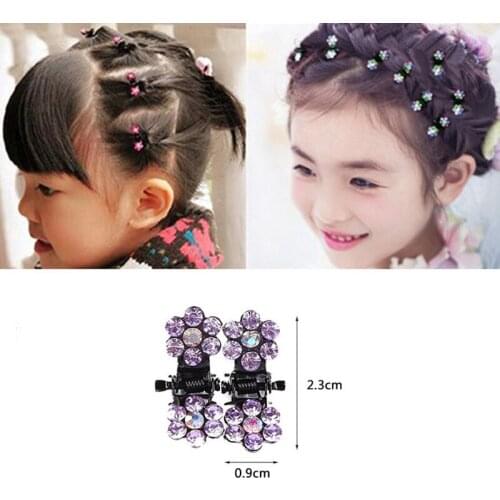 YWZIXLN Hot Sale Children Elegant Colorful Cute Rhinestone Flowers Hair Claws Hairpins Female Hair Styling Accessories H011
