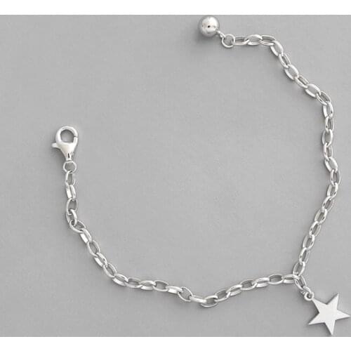 100% 925 sterling silver star bracelets for women best friend gfit, fashion female wrist bracelet bangle chains jewelry