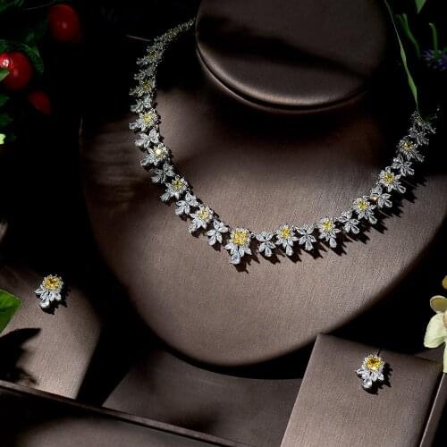 HIBRIDE Vintage AAA CZ Waterdrop Square Shape Necklace and Earrings 2PCS Set Women Wedding Got Engaged Zirconia bisuteria N-1353