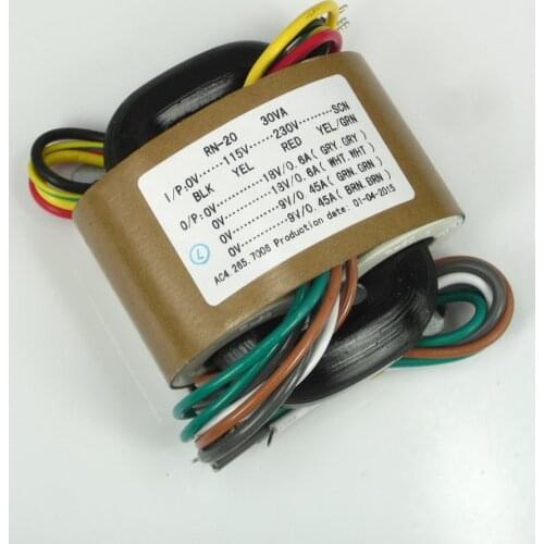 1pcs 230V/115v 30W R-Core Transformer for amplifier preamp 9V*2+ 18V*2