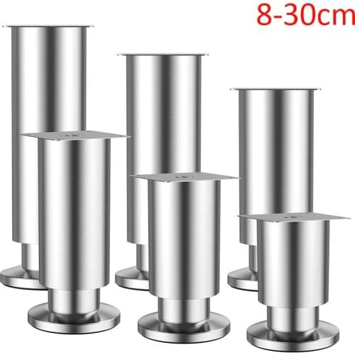 1pcs 8-30cm metal adjustable furniture legs stainless steel furniture replacement legs，for Bed cupboard TV cabinet sofa feet