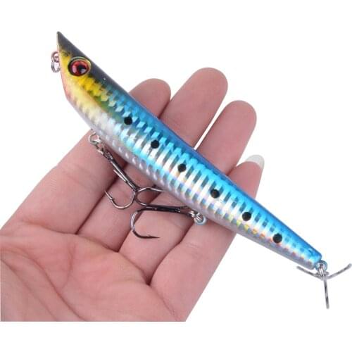 1pcs Floating Pencil Fishing Lure Minnow Popperl Ong Casting 125mm 15g Sea Bass Seawater Hard Bait Lures Fishing Tackle 3D Eyes