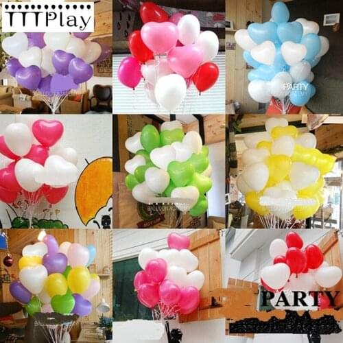 100pcs/lot 10inch Romantic Love Heart Latex Balloon Inflatable Air Ball Wedding Party Decoration Balloon Birthday Party Supplies