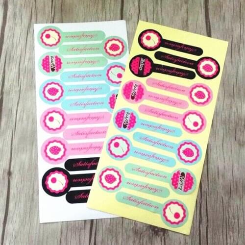120pcs/lot "Statisfaction" print Lollipop series Adhesive Kraft Baking Seal Sticker For Party Favor Gift Bag Candy Box Decor