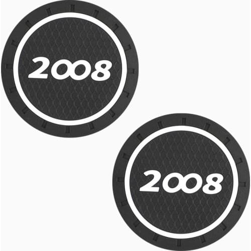 2PCS Car Water Cup Bottle Holder Anti-slip Pad Mat Silica Gel for Peugeot 2008 accessories car styling