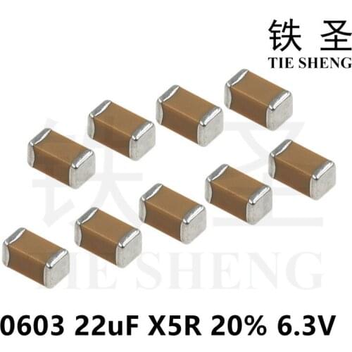 200pcs/Lot 22uF X5R 20% 6.3V 0603 226 SMD Thick Chip Multilayer Ceramic Capacitor