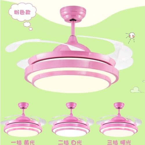 2019 Ceiling fans lamp LED 36 42 inch children room boy football remote control 3 color ceiling fan light girl princess lamp