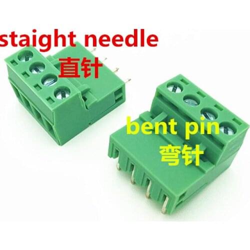 4Pin 5.08mm Terminal Block Connector bent pin/ staight needle