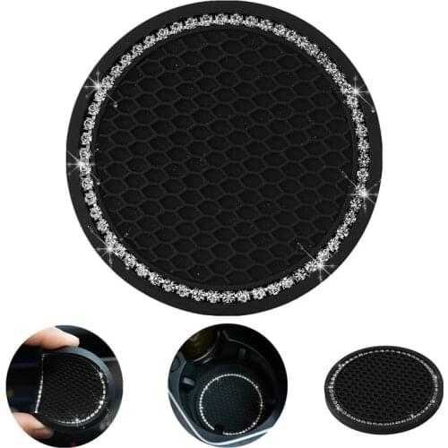 Non-slip Car Mat Rhinestone Car Water Cup Bottle Holder for Mini Cooper Anti-slip Mat Pad Silica Gel Drinks Holders Car Interior
