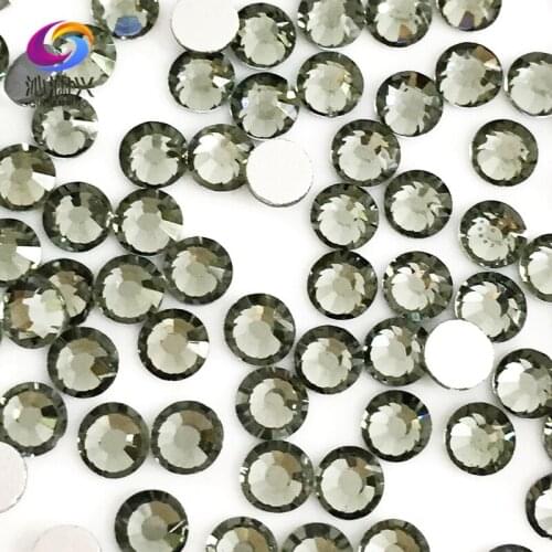 Free shipping SS3-SS34 Gray color Non HotFix flatback Top-level glass crystal 3D Nail Art Rhinestones diy Decorations MFJH