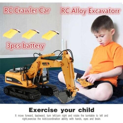 Large 15CH Alloy Remote Control Excavator Backhoe Truck 2.4G Rotation Alloy Bucket RC Truck With cool sound light Construction