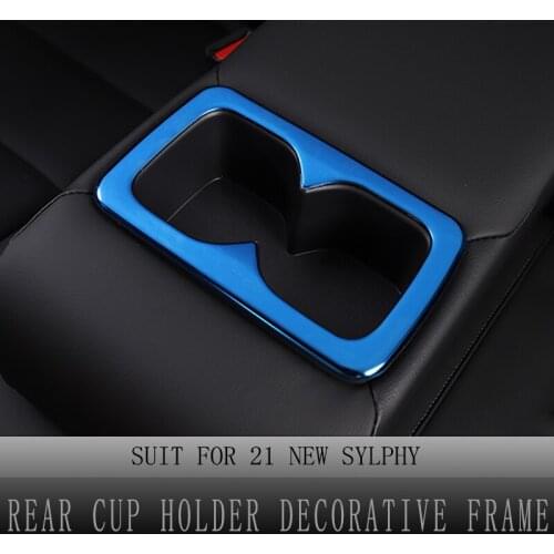 Rear Cup Holder Cover for Nissan Sentra Bluebird Sylphy 2020-2021 Rear Cup Holder Decorative Frame Trim Car Interior Accessories