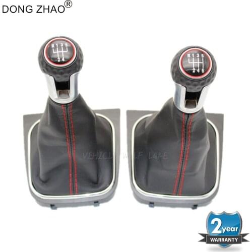 For VW Golf 6 A6 MK6 GTI GTD R20 2009 2010 2011 2012 2013 Car 5/6 Speed Car Gear Stick Level Shift Knob With Leather Boot