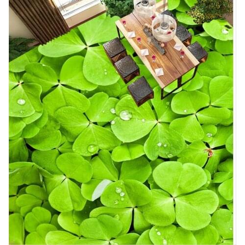 Home Decoration 3d floor wallpapers Green leaf self-adhesive 3D floor wallpapers PVC waterproof floor