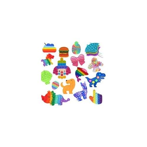 Fidget Sensory Toy Mini поп ит Pops Push Bubble Figet Simple Dimple Toy Keychain Ring Anti-stress Board Autism Educational Toy