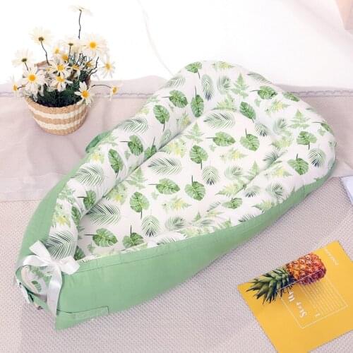 97*46 Cm Baby Nest Bed with Pillow Portable Crib Travel Bed Infant Toddler Cotton Cradle for Newborn Baby Bed Bassinet Bumper