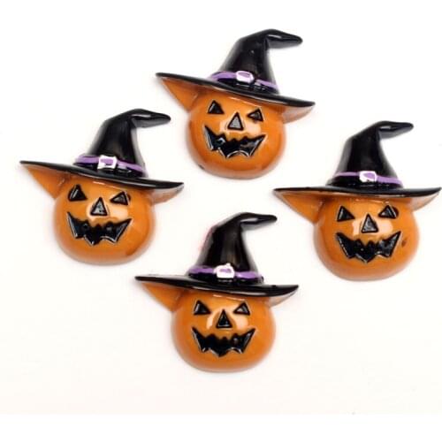 LF 20Pcs Mixed Resin Halloween Brown Ghost Decoration Crafts Flatback Cabochon Embellishments For Scrapbooking Diy Accessories