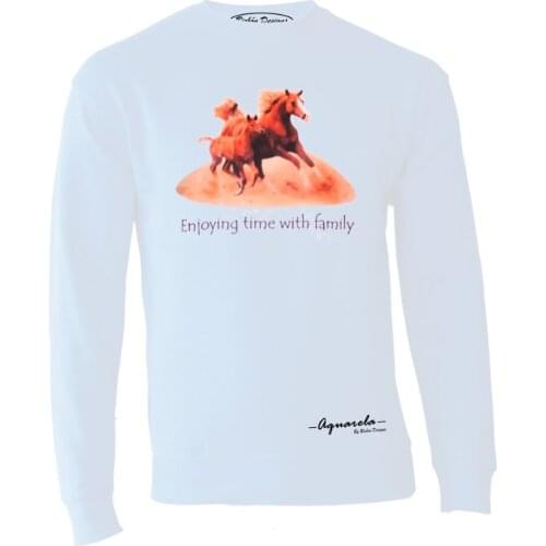 Man sweatshirt white bichon Designs, horse design