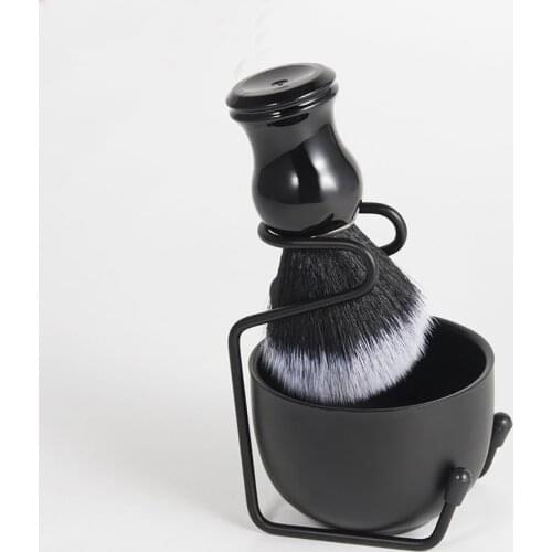 Men Shaving Brush Set Alloy Facial Foam Bowl Men Beard Shaving Stand Moustache Cleaner Rack Shaving Cup Men Styling Accessories