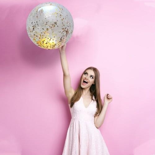 Inflatable Sequin Transparent Beach Ball Pool Party Inflatable Toy Beach Ball Parent-child Game Pool games juegos piscina E2