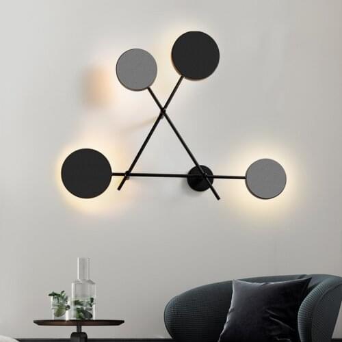Nordic Wall Lamp Simple Modern Background Wall Round Shape Modeling Lamp Living Room Study room Aisle Lamp Bedroom Bedside Lamps