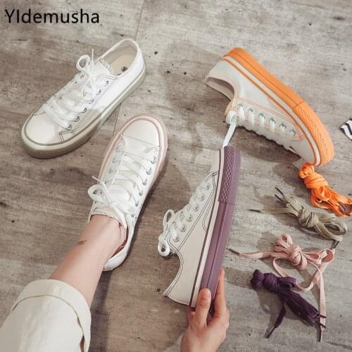 YIdemusha New Style Women vulcanized sneakers breathable casual students white shoes woman spring autumn lovely canvas shoes