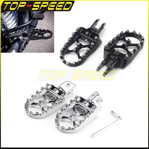 Motorcycle Front Rear Footrest Pedal Foot Pegs Wide Fat Floorboards For Harley FLFBS Fat Boy FLHC FLHCS Heritage FLSB FLSL FXBB