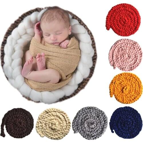 Solid Color Newborn Baby Hand-Woven Twisted Braid Rug Blanket Photography Props Babies Accessories Newborn Photography Props