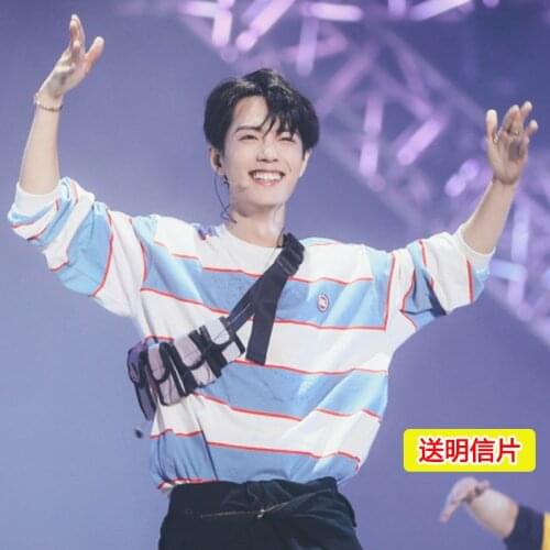 The Same As Xiao Zhan Men Women White Blue Couple Daily Casual Striped Long Sleeve Shirts Blouse Loose Comfortable Sweatshirt