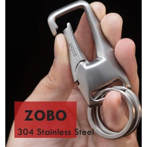 Luxury 304 Stainless Steel Key Chain Car KeyChain Men Trendy Key Ring Holder High Quality Best Gift for Fathers Day Accessories