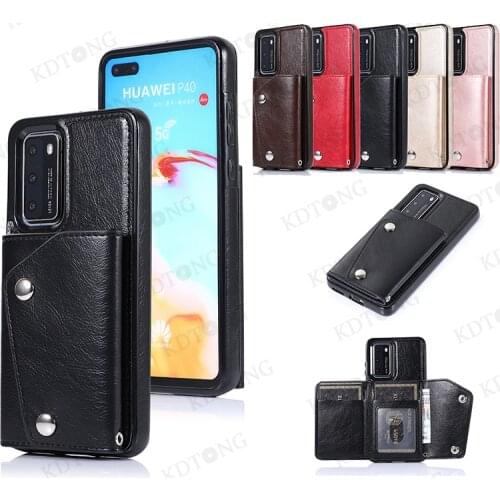 Luxury Fashion Leather Case For HUAWEI P40 P30 MATE 40 30 20 PRO PLUS LITE Nova 5i PRO Solid Color Folding Stand Phone Cases