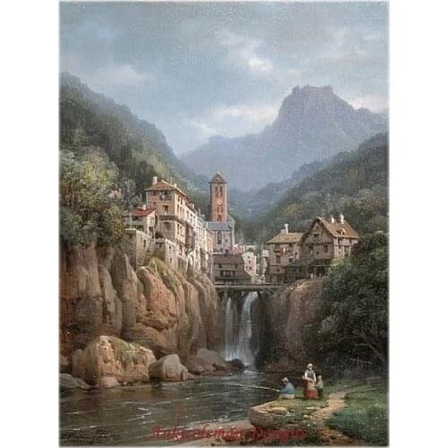 Needlework for embroidery DIY French DMC High Quality - Counted Cross Stitch Kits 14 ct Oil painting - View Kanderstein, Tyrol