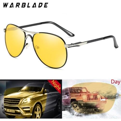 WarBLade Men Night Vision Pilot Polarized Sunglasses Men Brand Design Sun Glasses Aluminum Leg Mirror Lens Sunglasses For Women