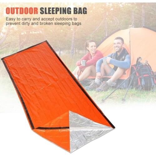 Outdoor Survival Sleeping Bag Reusable Emergency Sleeping Bag PE Aluminum Film Thermal Waterproof Camp Emergency Sleeping Gears