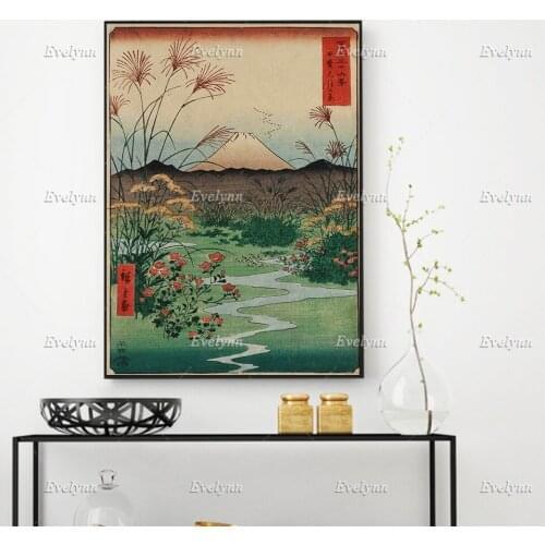Utagawa Hiroshige, The Otsuki Plain in Kai Province, Japanese Vintage Poster, Wall Art Prints Home Decor Canvas Floating Frame