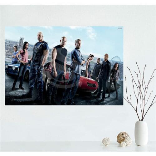 YJW523-L2 Custom fast and furious Canvas Painting Wall Silk Poster cloth print DIY Fabric Poster FF-2