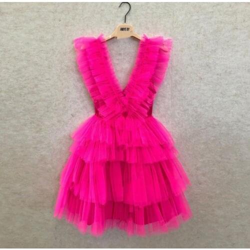 Grass Green Mini Party Dresses Lush Puffy Tiered Fuchsia Custom Made Tulle Short Prom Party Dress vestido de curto