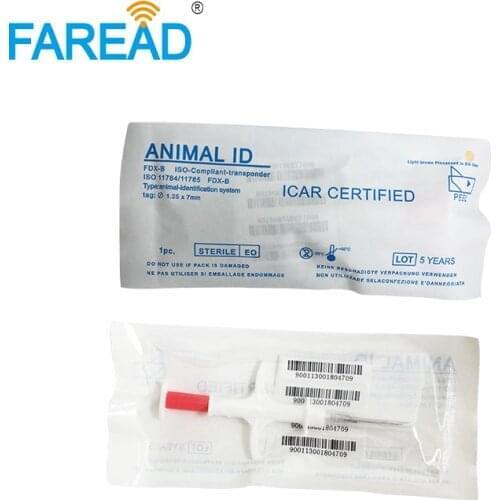 Nano 1.25x7mm RFID fish micro chip ISO ICAR certificated FDX-B exotic ainmal tag microchip with unique ID number