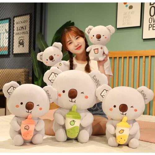 1pc 23/35cm Kawaii Plush Koala Toys Stuffed Koala Bears with Bubble Cup Pillow Soft Animal Dolls Baby Birthday Christmas Gift