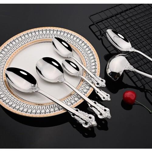 1pcs Luxury Western Silverware Cutlery Dinnerware Set Flatware Steak Knife Fork Spoon Dinner Tableware Restaurant Kitchen Tool