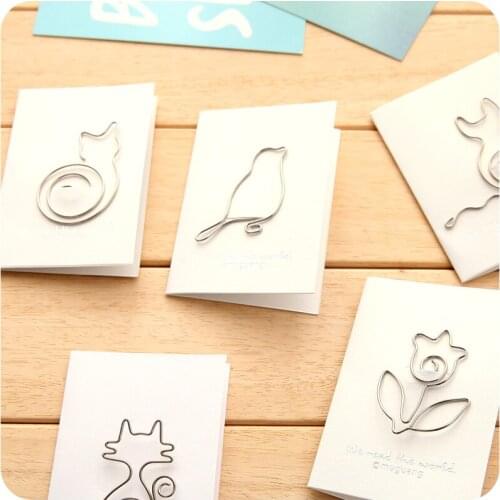 10 pcs Kawaii cats and flowers metal bookmarks Cartoon birds paper clips book page holder School separador de libros FC928